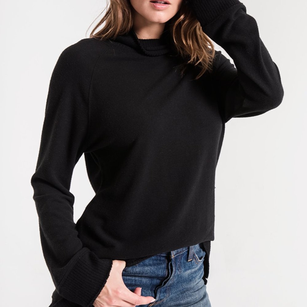Z SUPPLY SOFT SPUN MOCK TOP BLACK  SIZE S, M, NWT